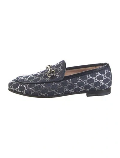 Pre-owned Gucci Gg Supreme Denim Loafers In Blue