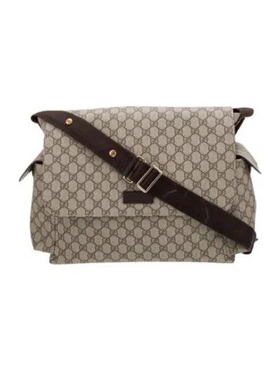 Pre-owned Gucci Gg Supreme Diaper Bag In Brown