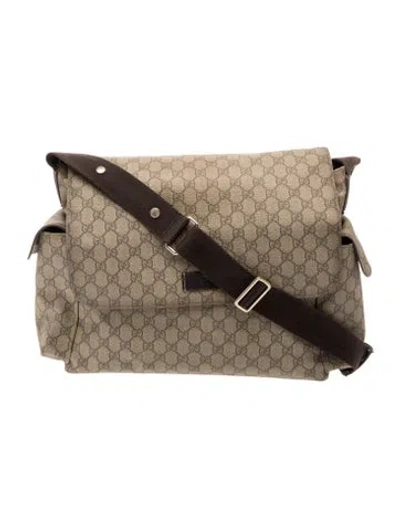 Pre-owned Gucci Babies' Gg Supreme Diaper Bag In Neutrals