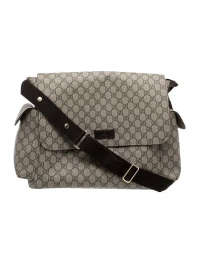 Pre-owned Gucci Babies' Gg Supreme Diaper Bag In Neutrals