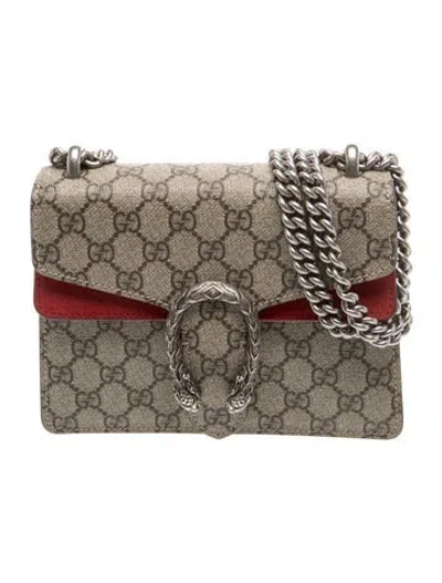 Pre-owned Gucci Gg Supreme Dionysus Mini In Brown