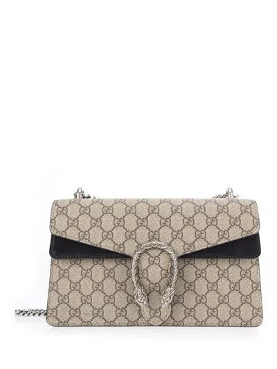Gucci Dionysus Gg Supreme Super Mini Shoulder Bag In Beige
