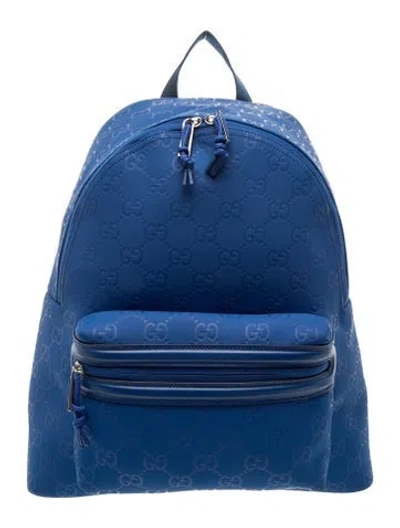 Pre-owned Gucci Gg Supreme Edge Backpack Medium In Blue