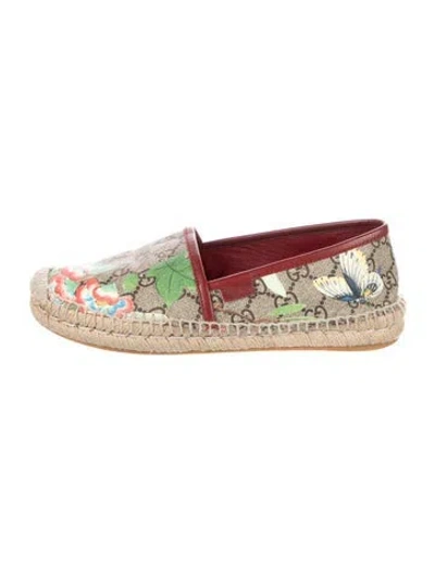 Pre-owned Gucci Gg Supreme Espadrilles In Neutral