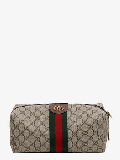 Gucci Gg Supreme Fabric And Leather Beauty Case