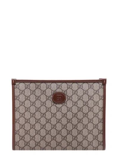 GUCCI GG SUPREME FABRIC AND LEATHER BEAUTY CASE