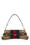 Gucci Women Gg Supreme Fabric And Leather Medium  Horsebit Chain Shoulder Bag In Multi