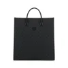 Gucci Man Gg Supreme Fabric And Leather Shopping Bag In Black