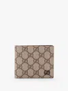 Gucci Gg Supreme Fabric And Leather Wallet With Frontal Logo In Multicolor