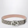 Gucci Interlocking G Reversible Canvas Belt In Gray