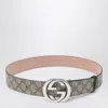 Gucci Interlocking G Reversible Canvas Belt In Gray