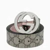 Gucci Gg Supreme Fabric Belt With Gg Buckle In Gray