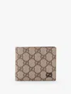 Gucci Gg Supreme Fabric And Leather Wallet With Frontal Logo