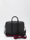 Gucci Gg Supreme Canvas Briefcase In Black
