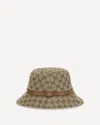 Gucci Women Gg Supreme Fabric Bucket Hat In Sand