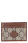 Gucci Logo Patch Monogram Print Cardholder In Beige