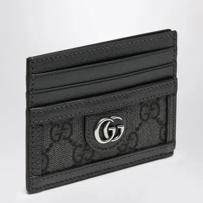 Gucci Gg Supreme Fabric Card Holder Grey/black