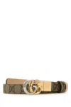 Gucci Gg Supreme Fabric Gg Marmont Reversible Belt In Beebosoufflerose