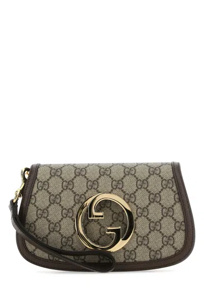 GUCCI GUCCI GG SUPREME FABRIC MINI GUCCI BLONDIE CLUTCH
