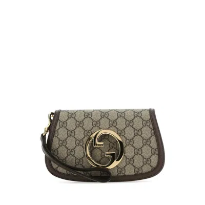 Gucci Gg Supreme Fabric Mini  Blondie Clutch In Brown
