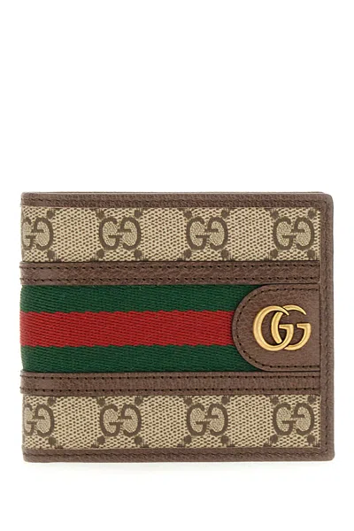Gucci Gg Supreme Fabric Ophidia Gg Wallet In Stampa