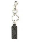 Gucci Men Gg Supreme Fabric Ophidia Keyring In Greyblackgrapgrey