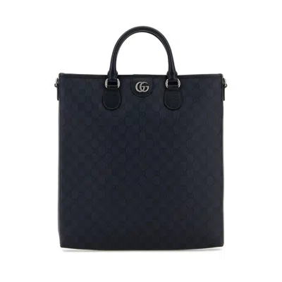 Gucci Gg Supreme Fabric Ophidia Shopping Bag In Blue