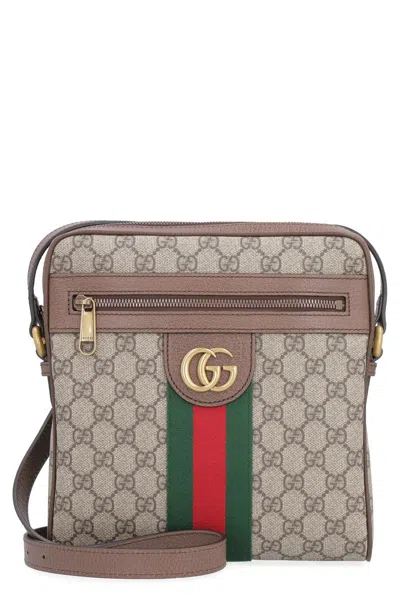 Gucci Gg Supreme Fabric Ophidia Shoulder-bag In Brown