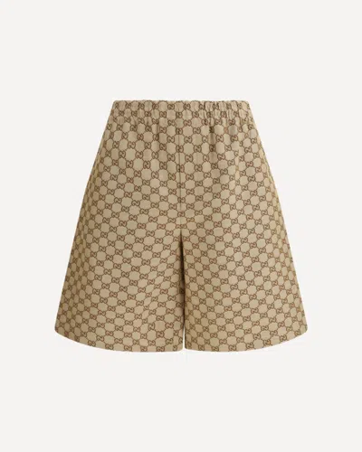 Gucci Gg Supreme Fabric Shorts In Brown