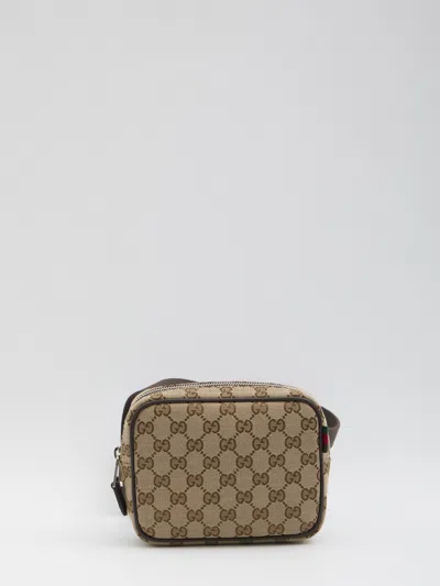 Gucci Gg Supreme Fabric Shoulder Bag In Brown