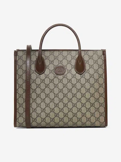 Gucci Gg Supreme Fabric Small Tote Bag In Brown