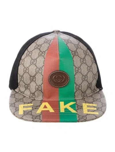 Pre-owned Gucci Gg Supreme Fake/not Baseball Hat