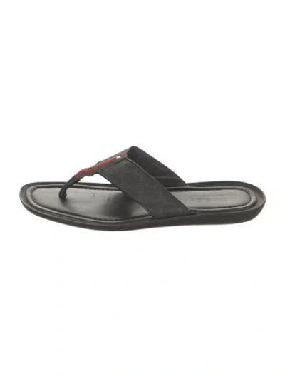 Pre-owned Gucci Gg Supreme Flip Flops In Black