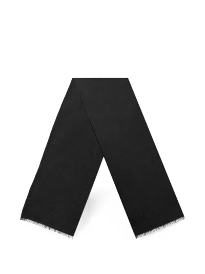 Gucci Gg Supreme Frayed Scarf In Black