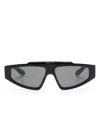 Gucci Gg-supreme Geometric-frame Sunglasses In Black