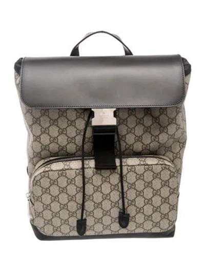 Pre-owned Gucci Gg Supreme Gg Backpack In Brown