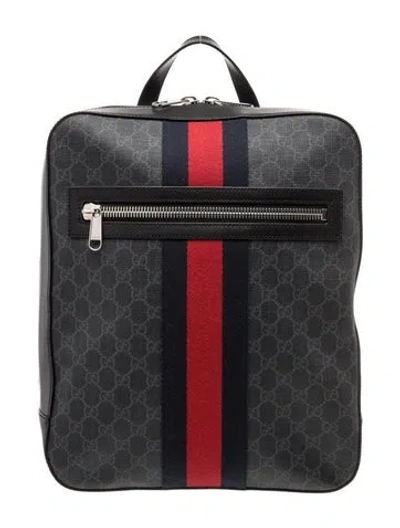 Pre-owned Gucci Gg Supreme Gg Supreme Backpack In Black