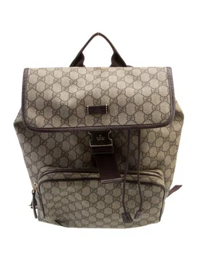 Pre-owned Gucci Gg Supreme Gg Supreme Backpack In Brown