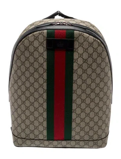 Pre-owned Gucci Gg Supreme Gg Supreme Backpack In Neutral