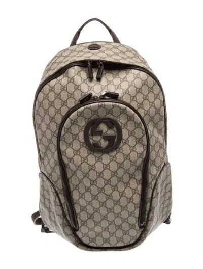 Pre-owned Gucci Gg Supreme Gg Supreme Backpack In Neutral