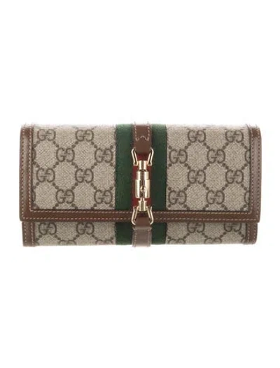 Pre-owned Gucci Gg Supreme Gg Supreme Canvas Jackie 1961 Wallet On Chain In Brown