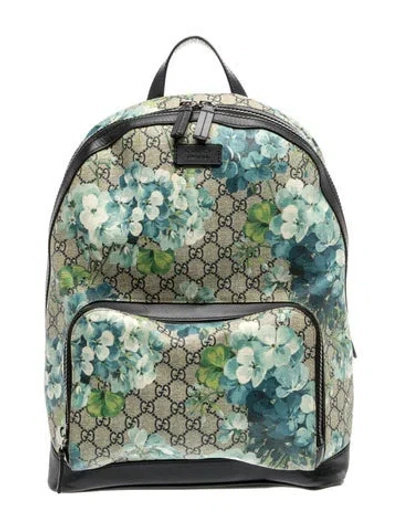Pre-owned Gucci Gg Supreme Gg Supreme Flora Backpack Medium In Neutrals