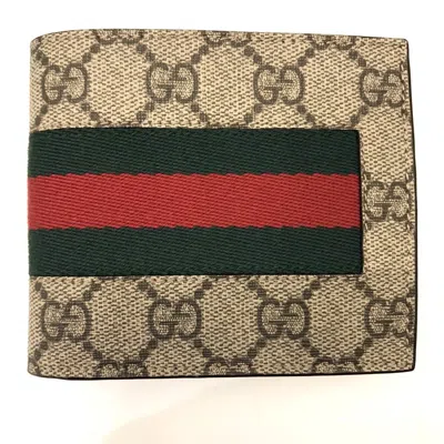 Pre-owned Gucci Gg Supreme Gg Supreme Leather Wallet (bi-fold) ()
