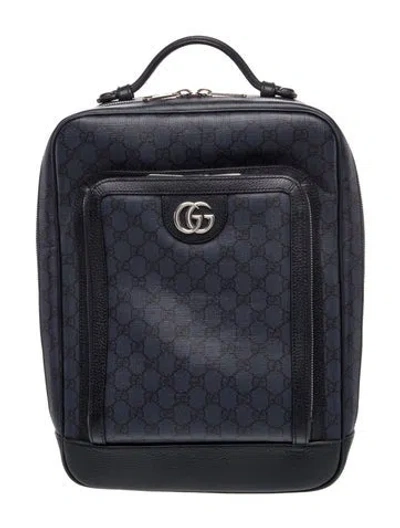 Pre-owned Gucci Gg Supreme Gg Supreme Monogram Ophidia Backpack In Blue