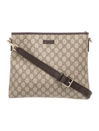 Pre-owned Gucci Gg Supreme Gg Supreme Portfolio In Brown