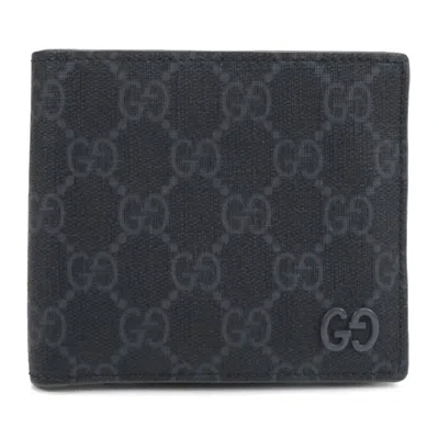 Pre-owned Gucci Gg Supreme Gray Pvc Wallet (bi-fold) ()