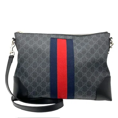 Gucci Gg Supreme Grey Canvas Shoulder Bag ()