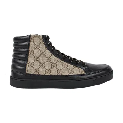 Pre-owned Gucci Gg Supreme High 'black Tan' | Men's Size 8.5