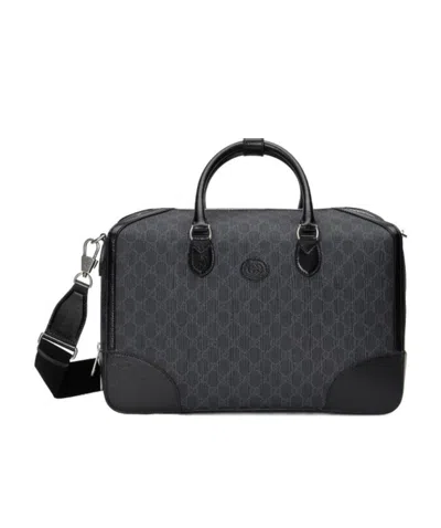Gucci Gg Supreme Holdall In Black