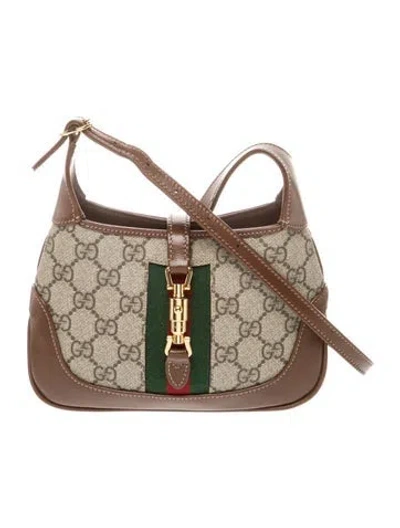Pre-owned Gucci Gg Supreme Jackie 1961 Mini In Brown